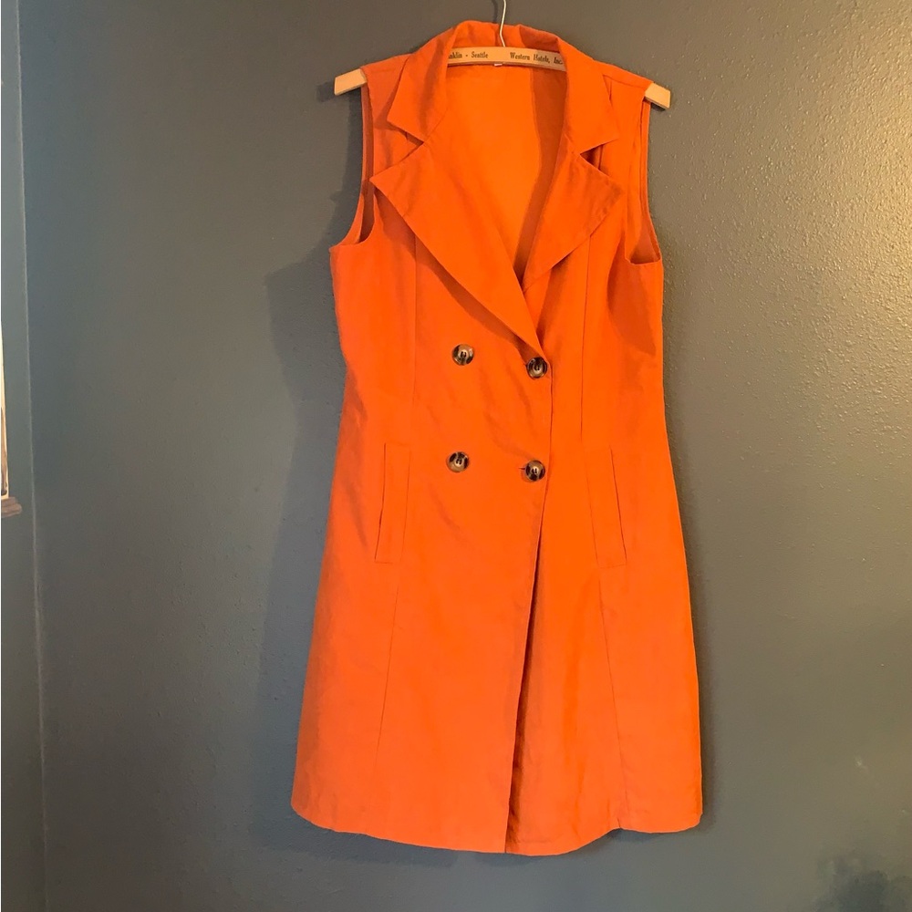 SHEIN Vibrant Rust Double-Breasted Dress SZ. Medium